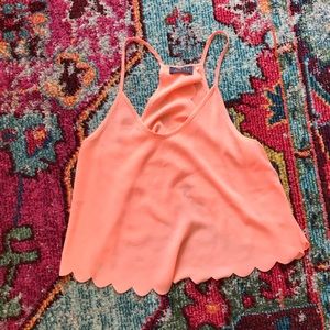 Coral open back tank top